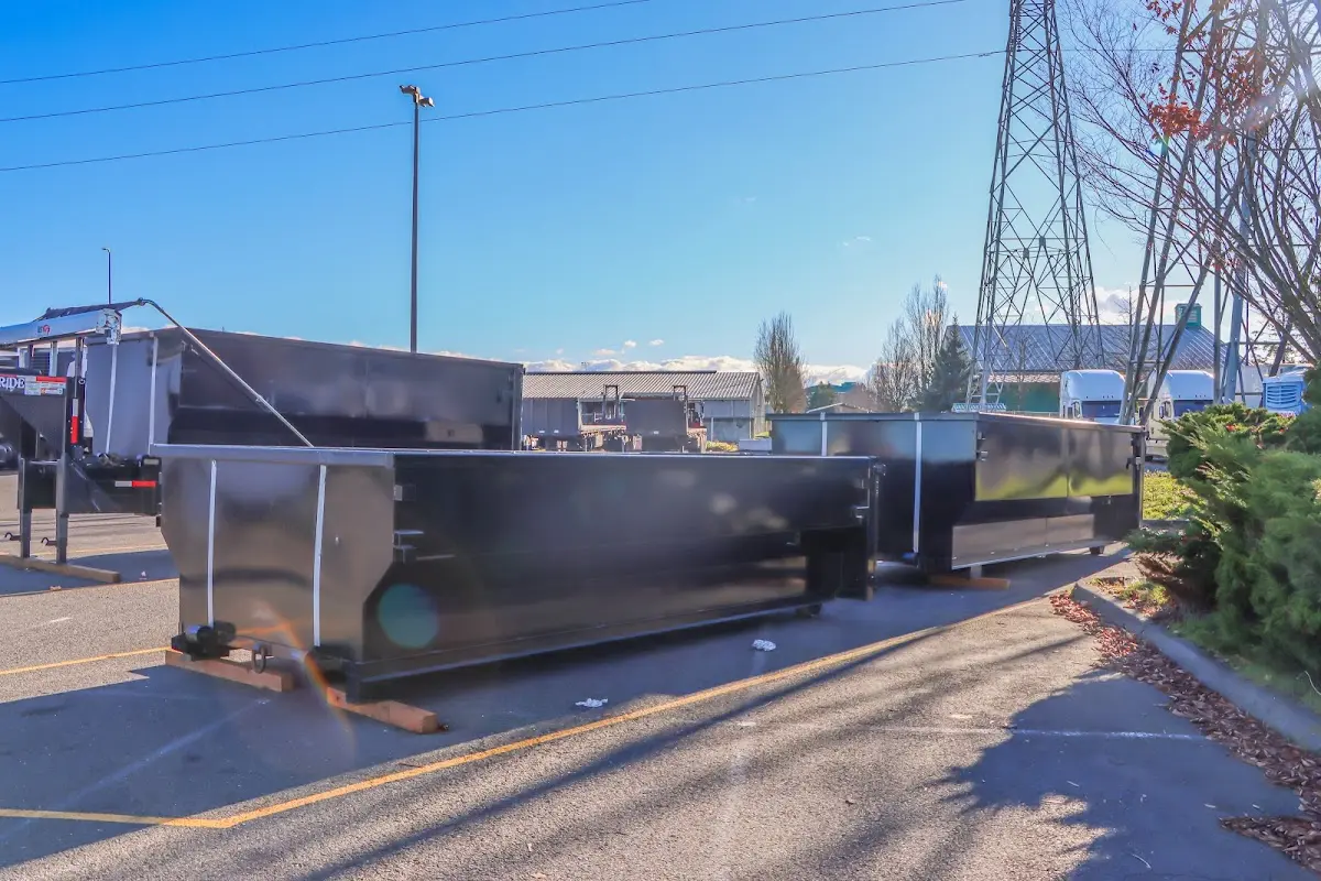 Roll-off dumpster ready for waste disposal at job site for 12 Yard Dumpster Rental in Crouch Mesa